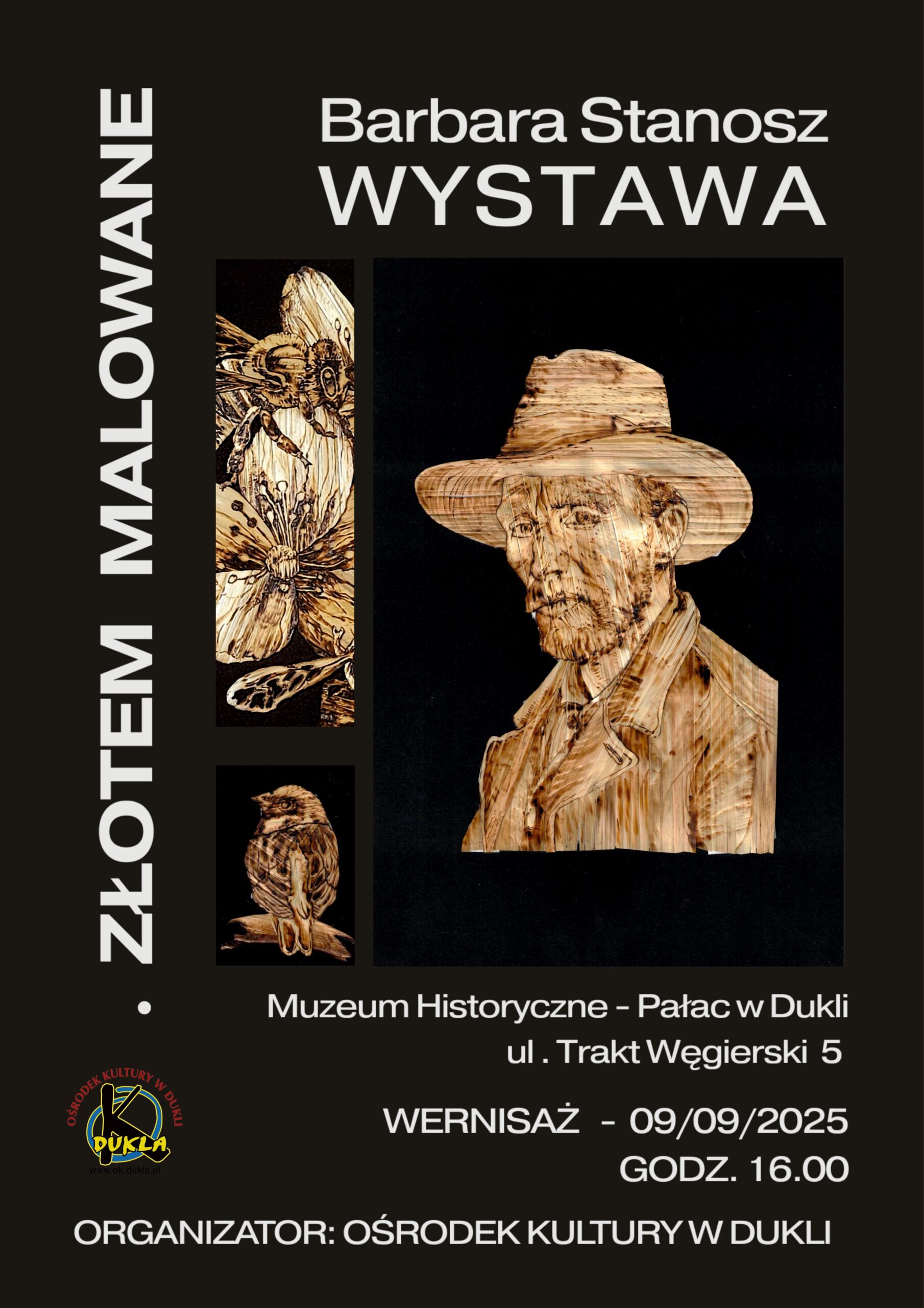 Wystawa Ośrodka Kultury w Dukli pt. Złotem malowane. Wystawa Barbara Stanosz – zaproszenie